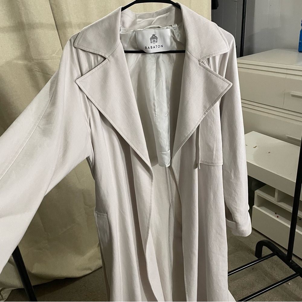 Babaton Light Beige Long Coat - S, Elegant and Versatile